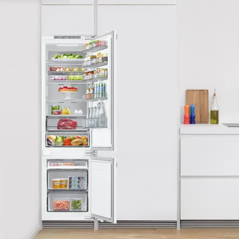 Samsung מקרר אינטגרלי 60 ס"מ מקפיא תחתון גמיש Digital Inverter NO FROST מצב שבת תוצרת Samsung דגם BRB80F30AEF0
