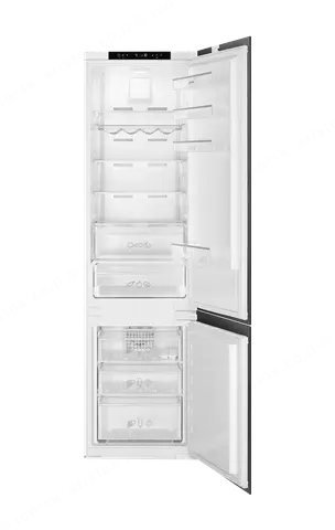 SMEG מקרר אינטגרלי 60 ס"מ מקפיא תחתון TOTAL NO FROST גובה 190 ס"מ 306 ליטר תוצרת SMEG דגם C8194TNE