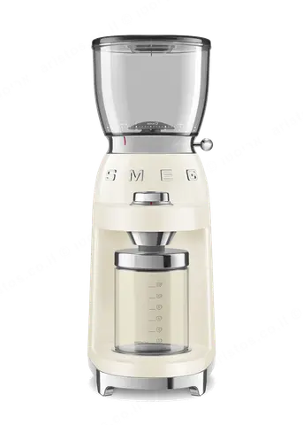 SMEG מטחנת קפה לכל סוגי הקפה בצבע שמנת מסדרת 50's Retro Style,תוצרת SMEG דגם CGF01CREU