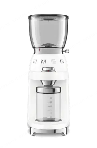 SMEG מטחנת קפה לכל סוגי הקפה בצבע לבן מסדרת 50's Retro Style,תוצרת SMEG דגם CGF01WHEU