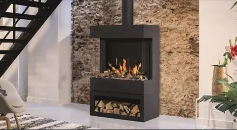 BELLFIRES קמין גז 7.2 KW עוצמתי לחלל גדול מבית Bellfires דגם BOX gas Panorama 73-52