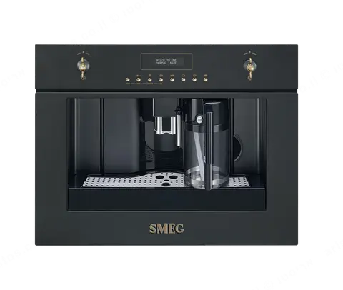 SMEG מכונת קפה אינטגרלית שחור פחם בגימור זהב סדרת תוצרת SMEG דגם CMS8451A