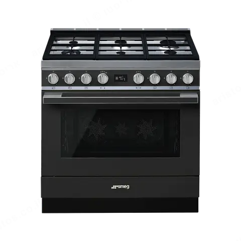 SMEG תנור משולב כיריים גז 90 ס"מ פירוליטי סדרת PORTOFINO גימור אנטרציט תוצרת SMEG דגם CPF9GPAN