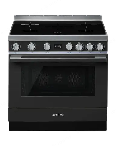 SMEG תנור פירוליטי משולב עם כיריים אינדוקציה מסדרת PORTOFINO בצבע אפור תוצרת SMEG דגם CPF9IPAN