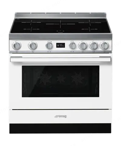 SMEG תנור פירוליטי משולב עם כיריים אינדוקציה מסדרת PORTOFINO בצבע לבן תוצרת SMEG דגם CPF9IPWH