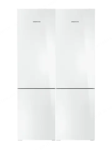 Liebherr מקרר 120 ס"מ 2 מטר גובה מקפיא תחתון 720 ליטר NoFrost זכוכית לבנה תוצרת LIEBHERR דגם SBS 5723 GW
