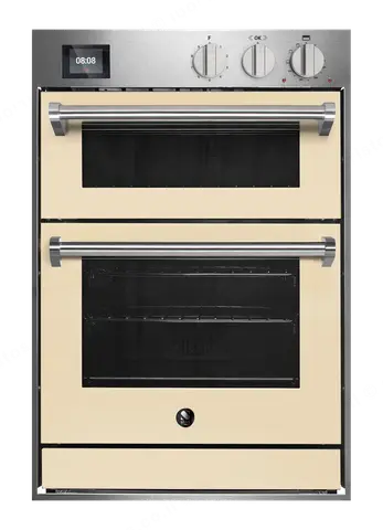 Steel תנור בנוי דו תאי 60 ס"מ COMBISTEAM גימור שמנת תוצרת Steel דגם GENESI 60X90 CREMA