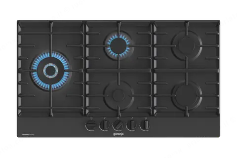 Gorenje כיריים גז 90 ס"מ 5 מבערים כולל ווק גימור שחור מט מגורען תוצרת Gorenje דגם GW951MB