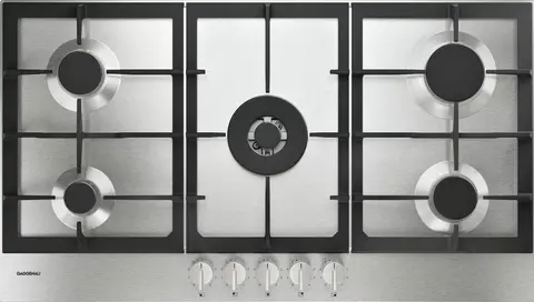 GAGGENAU כיריים גז 90 ס"מ 5 מבערים כולל מבער ווק 5KW נירוסטה סדרה 200 תוצרת GAGGENAU דגם CG291210