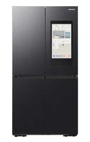 Samsung מקרר חכם 4 דלתות 90 ס"מ 842 ליטר מצב שבת קיוסק פנימי גימור שחור מוברש Family hub תוצרת Samsung דגם RF87DG9817B1