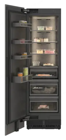 GAGGENAU מקפיא אינטגרלי 61 ס''מ עם יצרן קרח דלת Push-to-open גימור פנים נירוסטה שחורה סדרת Expressive תוצרת GAGGENAU דגם RVF467190