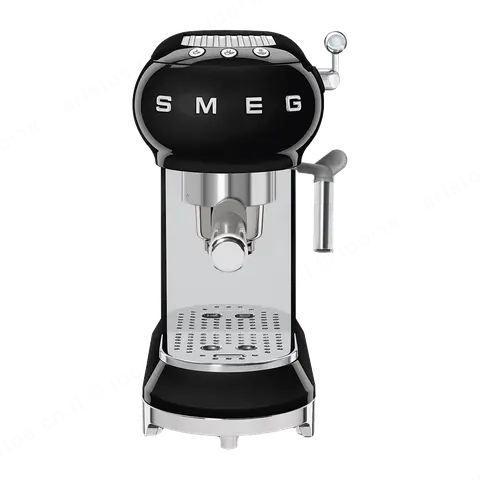 SMEG מכונת קפה מקצועית כולל מקצף חלב בצבע שחור מסדרת 50's Retro Style,תוצרת SMEG דגם ECF01BLEU
