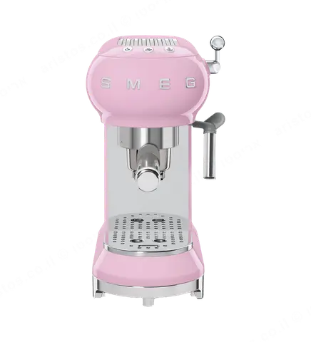 SMEG מכונת קפה מקצועית כולל מקצף חלב בצבע ורוד מסדרת 50's Retro Style,תוצרת SMEG דגם ECF01PKUK