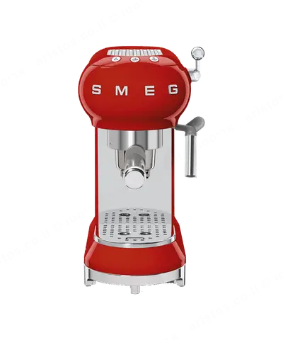 SMEG מכונת קפה מקצועית כולל מקצף חלב בצבע אדום מסדרת 50's Retro Style,מבית ECF01RDEUדגם ECF01RDEU