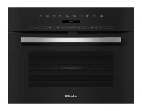 Miele תנור בנוי משולב מיקרוגל 45 ס"מ סגירה ופתיחה שקטה גימור שחור תוצרת Miele דגם H 7145 BM