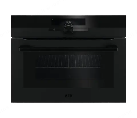 AEG תנור בנוי משולב מיקרוגל וגריל 45 ס"מ Surroundcook סדרת MATTE BLACK תוצרת AEG דגם KMK96708PT תצוגה