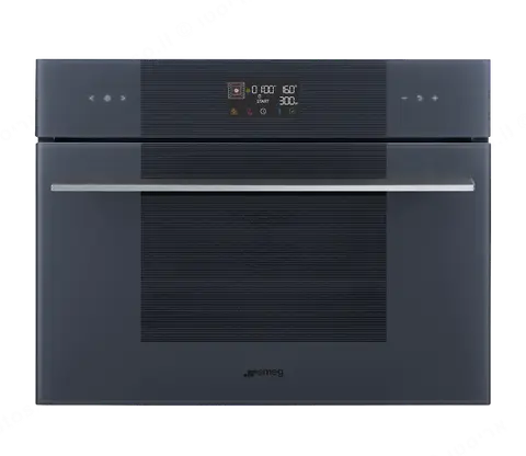 SMEG תנור בנוי משולב מיקרוגל 45 ס"מ AirFry טכנולוגיית Galileo גימור אפור מוברש Neptune Grey סדרת LINEA תוצרת SMEG דגם SO4102M1G