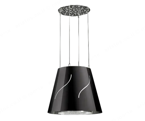 Bompani קולט אדים תלוי לאי בעיצוב מנורה בצבע שחור ובקוטר 50 BOMPANI ASTRID