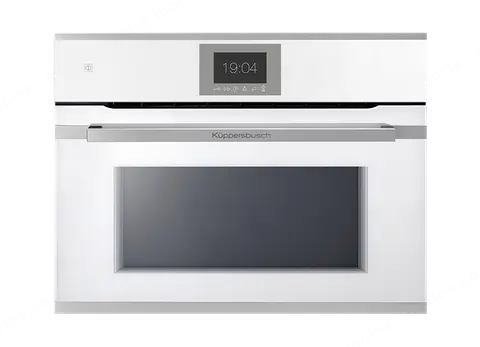kueppersbusch תנור בנוי משולב מיקרוגל 45 ס"מ זכוכית לבנה עם ערכות עיצוב ומסך צבעוני תוצרת kueppersbusch דגם CBM6550.0W
