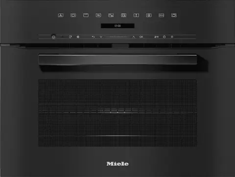 Miele תנור בנוי משולב מיקרו 45 ס"מ שחור מלא סגירה ופתיחה שקטה תוצרת Miele דגם H 7240 BM BLACK