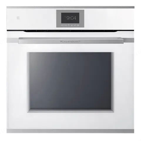 kueppersbusch תנור בנוי 60 ס"מ פירוליטי זכוכית לבנה עם ערכות עיצוב ומסך צבעוני תוצרת kueppersbusch דגם BP6550.0W