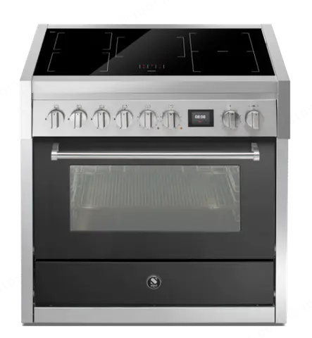 Steel תנור COMBISTEAM משולב כיריים אינדוקציה 90 ס"מ 315 מעלות גימור גרפיט תוצרת Steel דגם GENESI 90 5FI ANTRACITE