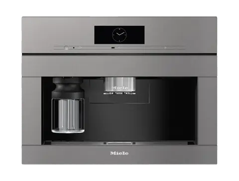 Miele מכונת קפה אינטגרלית 45 ס"מ בצבע אפור עם 3 מיכלי פולים שונים וחיבור צנרת PureLine M-Touch תוצרת Miele דגם CVA 7845 grey