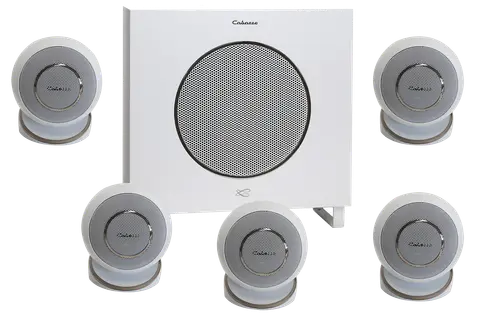 סט רמקולים 5.1 כולל סאב מבית CABASSE צרפת דגם Eole 4 white צבע לבן
