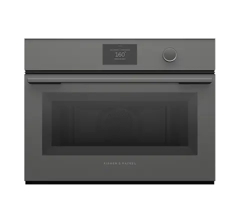 Fisher & Paykel תנור בנוי משולב מיקרוגל 45 ס"מ AirFry צג TFT גימור אפור סדרה 9 תוצרת FISHER&PAYKEL דגם OM60NMTDG1