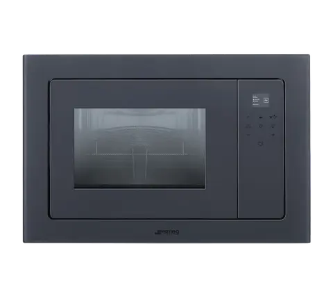 SMEG מיקרוגל בנוי משולב גריל 38 ס"מ גימור אפור מוברש Neptune Grey סדרת LINEA תוצרת SMEG דגם FMI120G