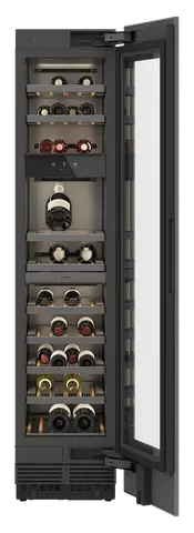 GAGGENAU מקרר יינות אינטגרלי 46 ס''מ 68 בקבוקים 3 אזורי קירור דלת Push-to-open גימור פנים נירוסטה שחורה סדרת Expressive תוצרת GAGGENAU דגם RVW417170