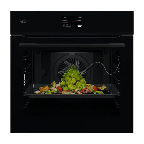 AEG תנור בנוי פירוליטי 60 ס"מ AI-Chef AIRFRY חיבור WiFi שחור מלא סדרה 7000 תוצרת AEG דגם ABE75722B