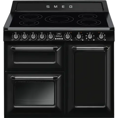 SMEG תנור בעל 3 חללי בישול משולב עם כיריים אינדוקציה 100 ס"מ, שחור סדרת Victoria תוצרת SMEG דגם TR103I