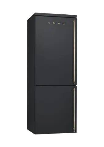 SMEG מקרר קו ארון רוחב 70 ס"מ פתיחה שמאל שחור פחם סדרת Colonial תוצרת SMEG דגם FA8003AOS