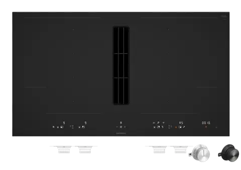 GAGGENAU כיריים אינדוקציה 90 ס"מ FLEX בשילוב קולט אדים התקנה שטוחה גימור שחור מט סדרה 400 תוצרת GAGGENAU דגם CV492105M