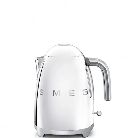 SMEG קומקום חשמלי בצבע נירוסטה מבריקה,מסדרת 50's Retro Style,תוצרת SMEG דגם KLF01SSEU