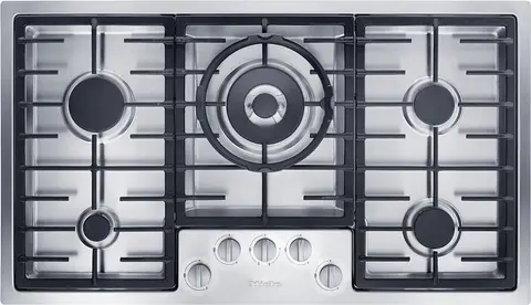 Miele כיריים גז 90 ס"מ נירוסטה 5 מבערים בהתקנה שטוחה כולל מבער טורבו MIELE KM2357