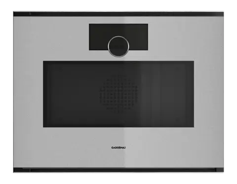 GAGGENAU תנור אידוי 45 ס"מ 2 מיכלי מים משולב טורבו וגריל דלת צד גימור Sterling סדרת Minimalistic תוצרת GAGGENAU דגם GS241130