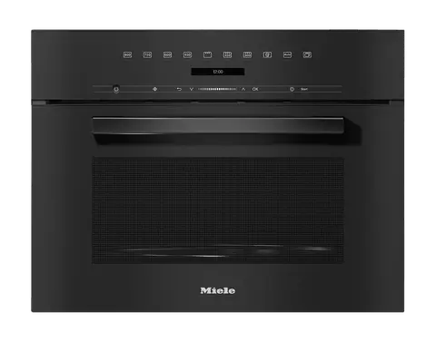 Miele מיקרוגל בנוי משולב גריל 45 ס"מ שחור מלא סגירה ופתיחה שקטה תוצרת Miele דגם M 7244 black