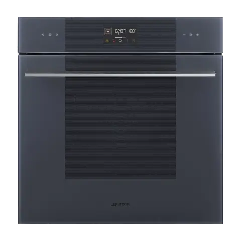 SMEG תנור בנוי 60 ס"מ AirFry טכנולוגיית Galileo גימור אפור מוברש Neptune Grey סדרת LINEA תוצרת SMEG דגם SO6102TG