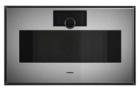GAGGENAU תנור אידוי 76 ס"מ עם הזנת מים משולב טורבו וגריל דלת צד נירוסטה בציפוי זכוכית מעושנת סדרת Expressive תוצרת GAGGENAU דגם GS481120