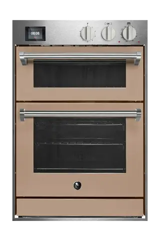 Steel תנור בנוי דו תאי 60 ס"מ COMBISTEAM גימור חול ים תוצרת Steel דגם GENESI 60X90 SABBIA