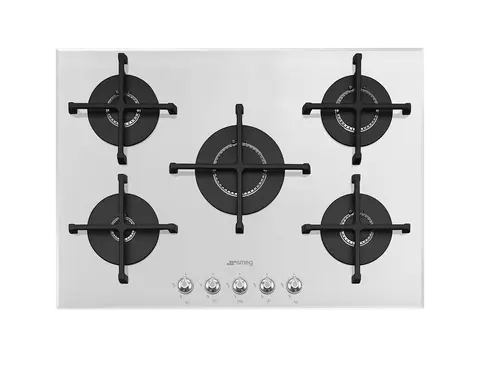SMEG כיריים גז 5 מבערים זכוכית לבנה סדרת Linea תוצרת SMEG דגם PV175B2