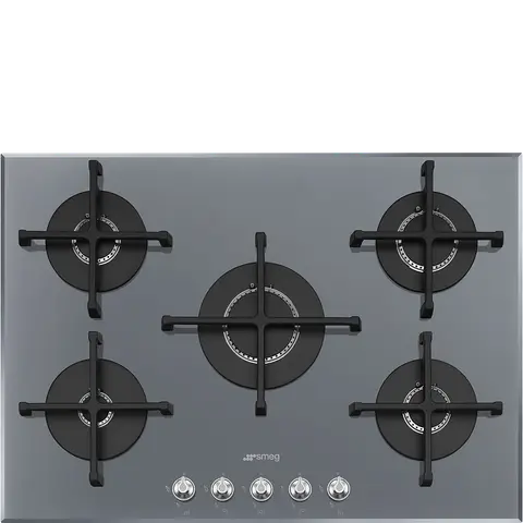 SMEG כיריים גז 5 מבערים זכוכית כסופה סדרת Linea תוצרת SMEG דגם PV175S2
