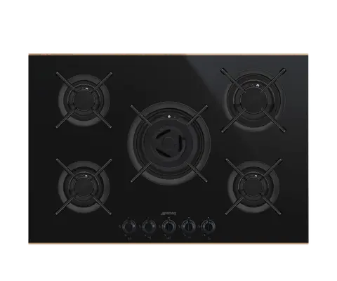 SMEG כיריים גז 75 ס"מ, זכוכית שחורה,מסדרת Dolce Stil Novo תוצרת SMEG דגם PV675CNR