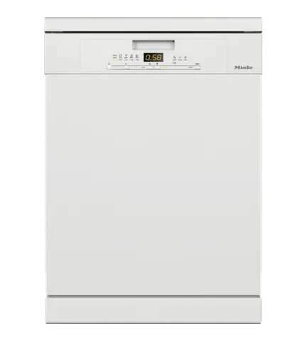 Miele מדיח כלים עצמאי 60 ס''מ לבן 6 ליטר מים מגירת סכום + סלסלה תוצרת Miele דגם G 5022SC W