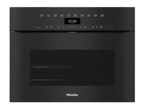Miele תנור בנוי 45 ס"מ פירוליטי אפייה עם לחות ArtLine Touch2Open תוצרת Miele דגם H 7440 BPX Obsidian black