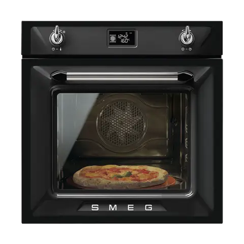 SMEG תנור פיצה מקצועי בנוי 60 ס"מ שחור מסדרת Victoria תוצרת SMEG דגם SF6922NPZE1
