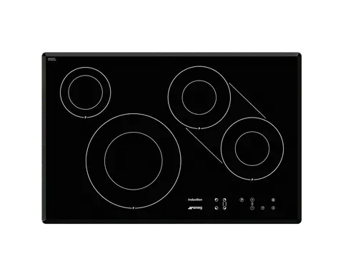 SMEG כיריים אינדוקציה,הפעלה במגע TOUCH ציפוי זכוכית מעוגלת 80 ס"מ,תוצרת SMEG דגם SI3842B