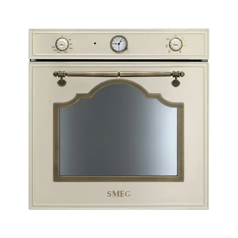 SMEG תנור חשמלי 60 ס"מ, צבע קרם בגימור פליז עתיק מסדרת Cortina תוצרת SMEG דגם SF700PO 
